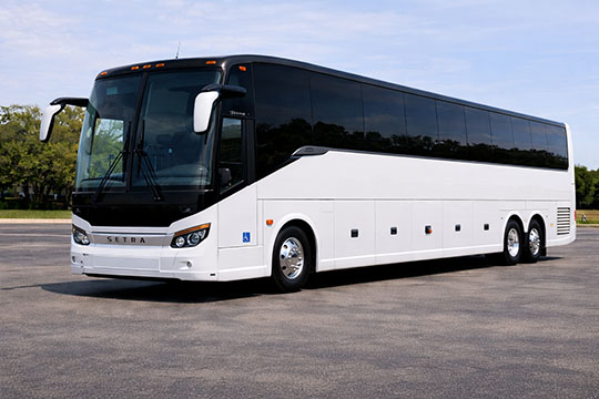 56-passenger charter bus for rental in Odessa, TX